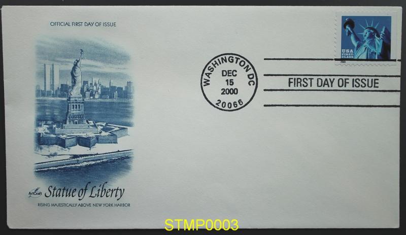 Statue of Liberty nondenominated booklet ARTCRAFT FDC