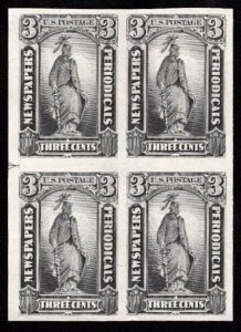 US STAMPS #PR10P3 3c LEFT ARROW BLOCK PROOF ON INDIA XF CHOICE $65+ LOT #82510-2