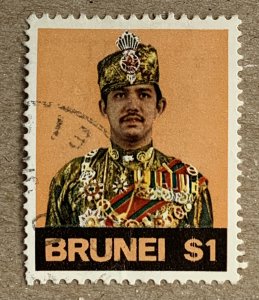 Brunei 1974 $1 Sultan Hassanal Bolkiah, used. Scott 206, CV $1.25. SG 230