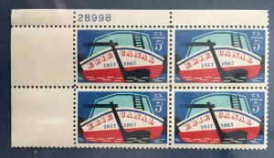 USA 1967 Erie Canal 150th Anniversary 5c Block of 4V MNH SC#1325 U4660