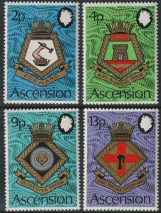 Sc# 166 / 169 Ascension 1973 QE  Naval Arms complete set MNH $12.00