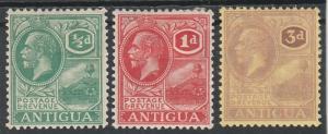 ANTIGUA 1921 KGV BADGE 1/2D 1D AND 3D WMK MULTI SCRIPT CA