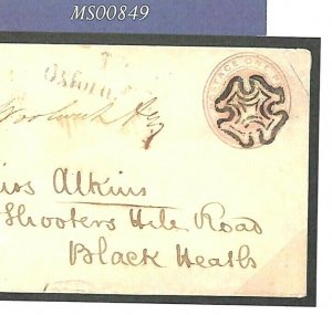 GB 1d Pink MALTESE CROSS London *Broken Points* Distinctive MX 1842 Cover MS849