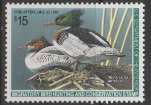 U.S. Scott Scott #RW61 Duck Stamp - Mint NH Single