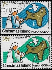 1973 Christmas Island   Mother & Child - Map  SC# 59-60 Used