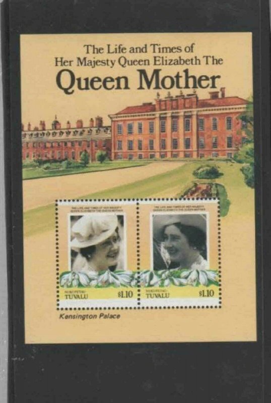 TUVALU-NUKUFETAU #48 1985 QUEEN MOTHER 85TH BIRTH MINT VF NH O.G S/S aa