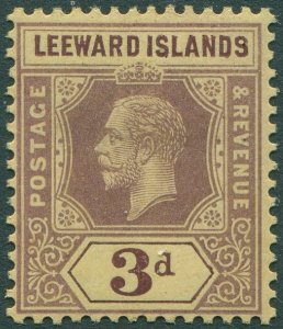 Leeward Islands 1912 SG69 3d purple on yellow KGV MH