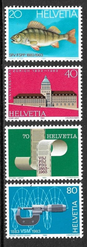 SWITZERLAND 1983 Anniversaries and Events Set Sc 733-736 MNH