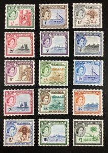 MOMEN: GAMBIA SG #171-185 1953 MINT OG NH £130+ LOT #68008