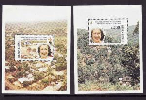 Sierra Leone-Sc.1486-7-unused NH set of 2 sheets-QEII-Royalty-Accession-1992-