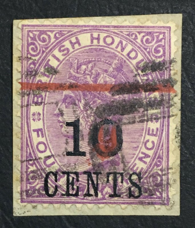 MOMEN: HONDURAS SG #43a 6 & BAR INVERTED 1891 USED ON PIECE LOT #61265