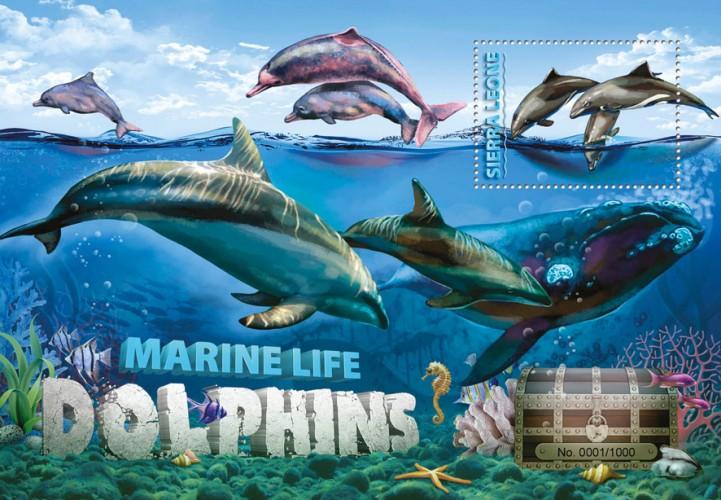 SIERRA LEONE 2016 SHEET DOLPHINS MARINE LIFE srl16302b