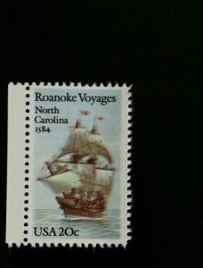 1984 20c Roanoke Voyages North Carolina, 400th Anniversary Scott 2093 Mint VF NH