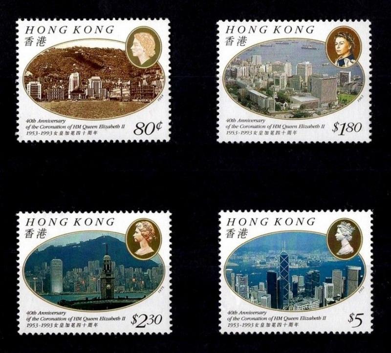 HONG KONG - 1993 - QE II - CORONATION 40th - PORTRAIT - VIEWS + MINT MNH SET!