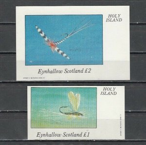 Eynhallow, 1982 Scotland Local issue. Fly Fishing Lures on 2 s/sheets. E6.