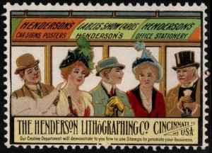 Vintage US Poster Stamp Henderson’s Car Signs Posters Labels Show Cards Office