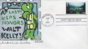 Sabrina Curtis Reductive Cut FDC for the 2007 Okefenokee Swamp Stamp