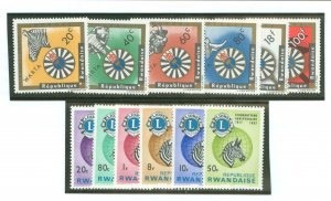 Rwanda #219-224/233-238 Unused Single (Complete Set) (Wildlife)