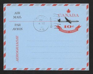 CANADA Aerogramme 10¢ Airplane 1966 FDC Ste Rose cancel!