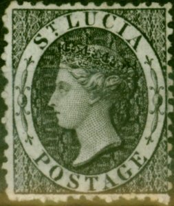 St Lucia 1864 (1d) Black SG11 Fine LMM