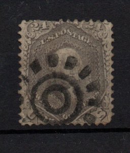 US 1862 24c Washington brown SG66 fancy Cancel Cat Val £300 WS33538