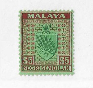 Malaya  (Negri-Sembilan) Sc #35 $5  OG VF