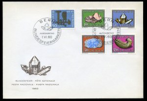 Switzerland #B292-296 (Mi. 714-718) Cat€28, 1960 Mineral Issue, set of six ...