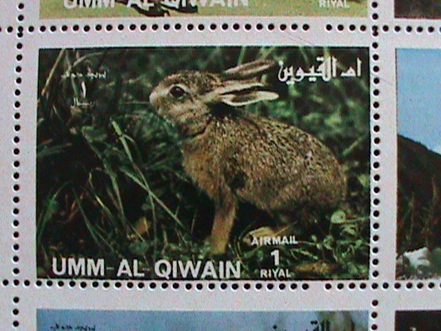 UMM AL QIWAIN--COLORFUL WILD ANIMALS LARGE SET -MNH SHEET. VERY RARE