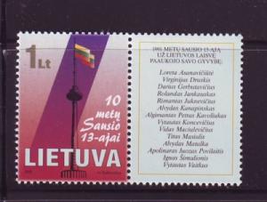 Lithuania Sc 685 2001 Attack on TV Station stamp mint NH