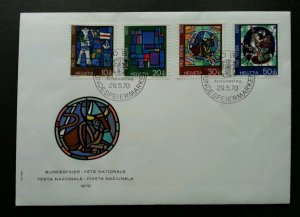 Switzerland Stained Glass Windows Art 1970 Culture (stamp FDC) fresh condition