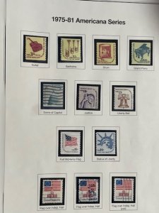 US Americana Series 1975-1981 12  stamps mint & used