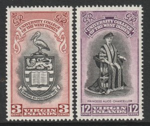 Virgin Islands BVI Scott 96/97 - SG130/131, 1951 University Set MH*