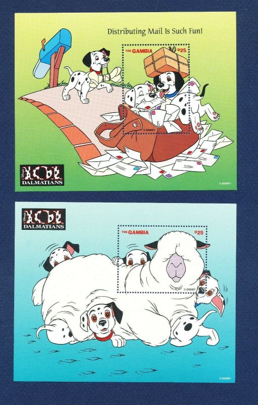 GAMBIA - Sc 1904-1909 - FVF MNH - six S/S -- DISNEY - dog - 101 Dalmatians 1997