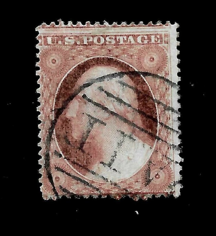 US 1857  Sc# 25 Washington Type I USED - Paid Cancel  - Crisp Color