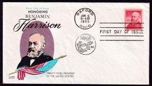 1959 Benjamin Harrison 12c Sc 1045 FDC Liberty Issue with Fluegel cachet (WR