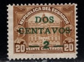 Ecuador -  #RA17 Post Office Surcharged - Unused NG