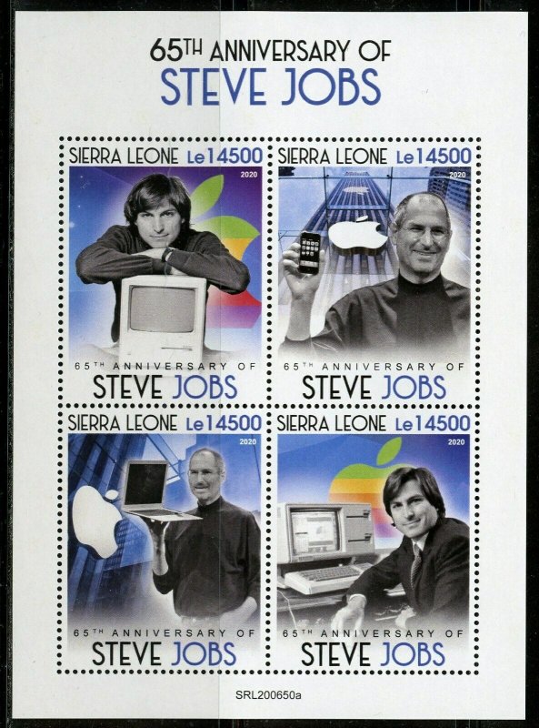 SIERRA LEONE 2020  65th  ANIVERSARY OF STEVE JOBS SHEET MINT NH