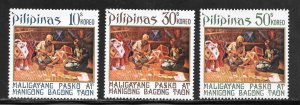 Philippines Scott 1175-77 MNHOG - 1972 Christmas Issue - SCV $2.95