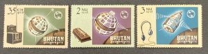 Bhutan 1966  #53-5, ITU Centenary, MNH.