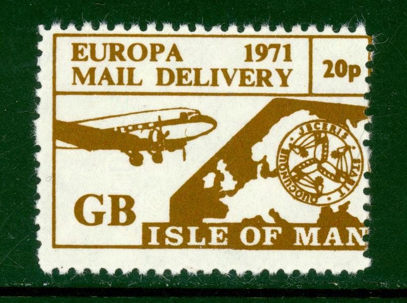 GREAT BRITAIN 1971 STRIKE POST LABELS 20p EUROPA ISLE OF MAN MNH