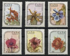 CUBA, EXOTIC FLOWERS MNH SET 1985	