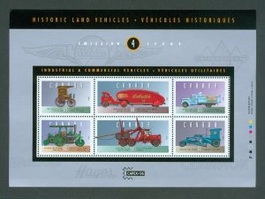 Canada. 1996  Souvenir Sheet MNH. Historic Land Vehicles, Cars #4. Sc# 1604.