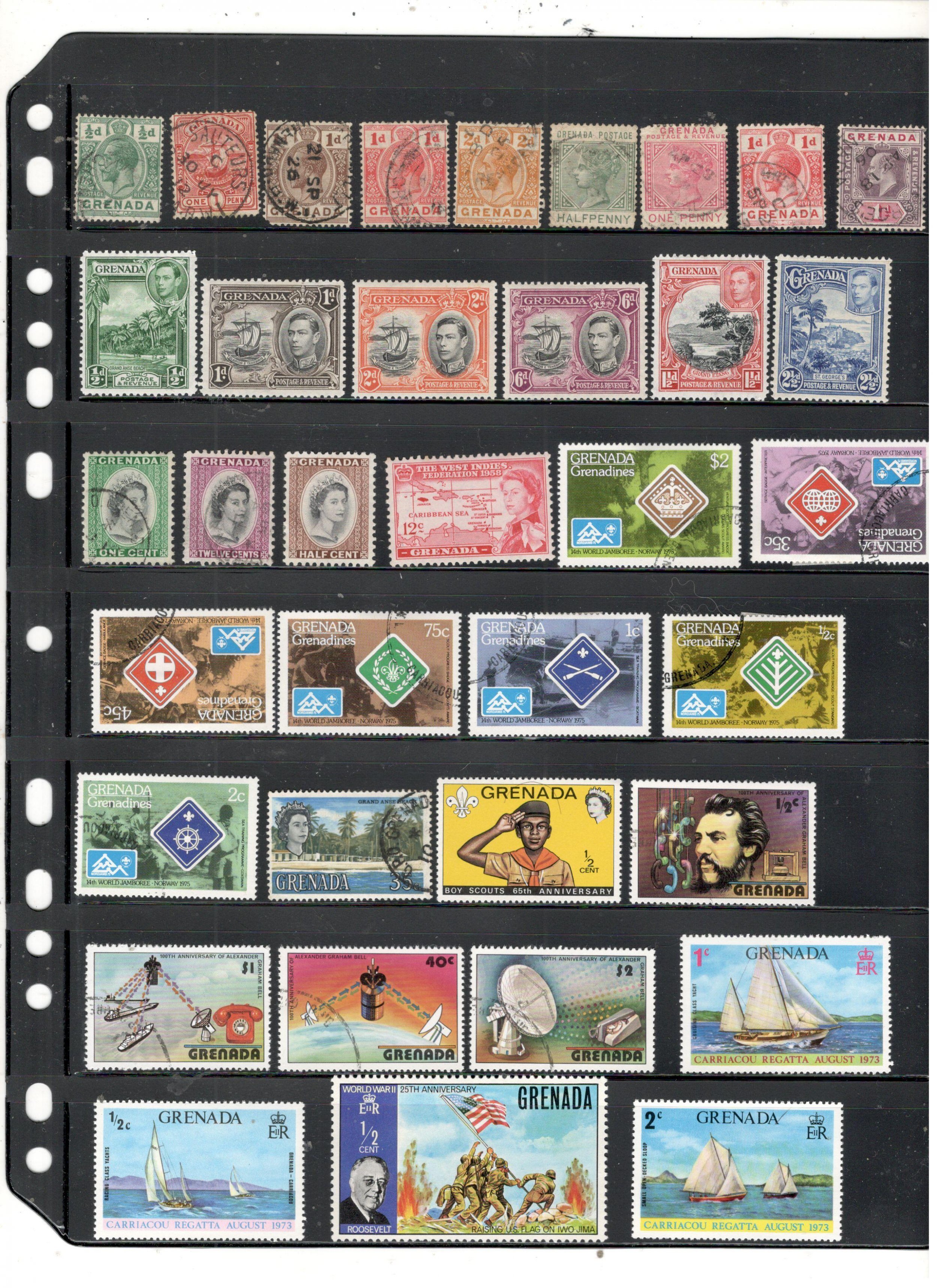 Grenada Collection on Stock Sheet Mint/Used | Caribbean - Grenada ...