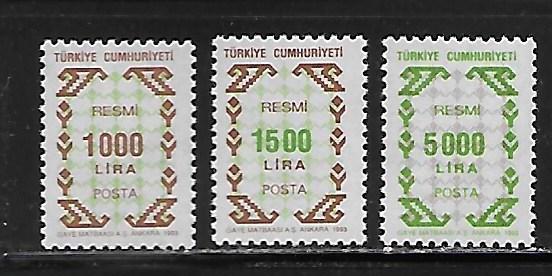 Turkey o195-97 Officials set MNH