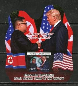 CENTRAL AFRICA 2018 HISTORIC MEETING OF DONALD TRUMP AND KIM JONG-UN S/S MINT NH