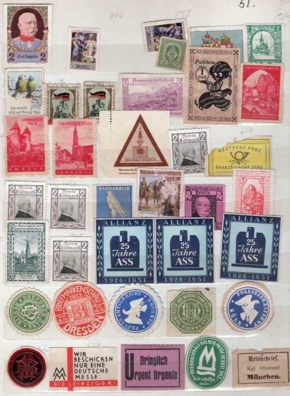 COLLECTION OF CINDERELLA STAMPS ON TWO PAGES