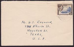 GILBERT & ELLICE IS 1953 GVI 5d on cover Tarawa to USA......................6180