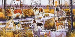 Malawi Dogs Souvenir Sheet of 6 stamps