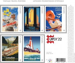 Canada 2022 MNH Stamps Souvenir Sheet Scott 3333f Old Posters Tourism Philately