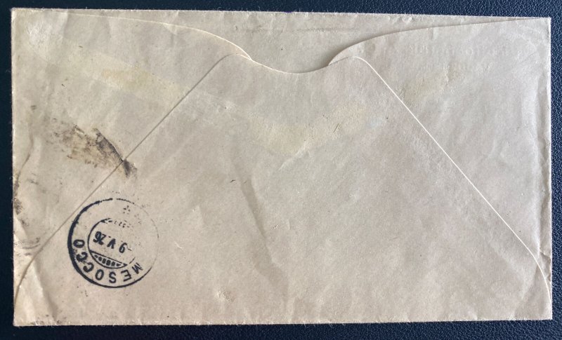 1926 Vaduz Liechtenstein Commercial Cover To Mesocco